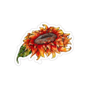 Sunflower Transparent Outdoor Sticker, Die-Cut, 1pcs