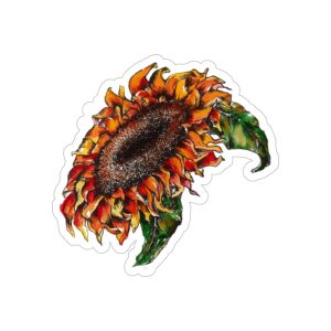 Sunflower Transparent Outdoor Sticker, Die-Cut, 1pcs