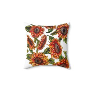 Spun Polyester Square Pillow - Sunflowers