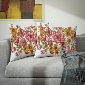 Daisies and Roses Pillow Cover