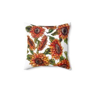 Spun Polyester Square Pillow - Sunflowers